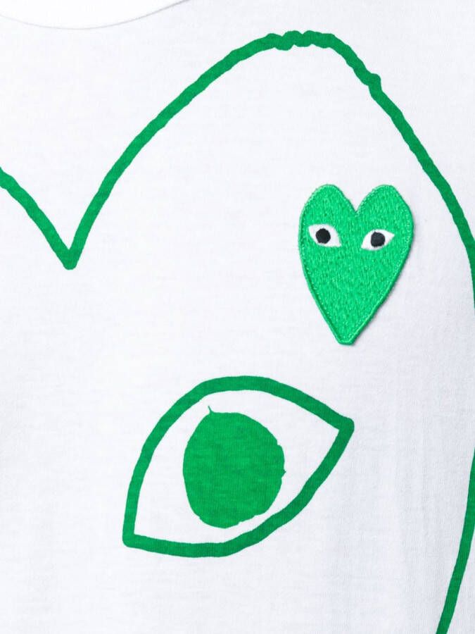 Comme Des Garçons Play print T-shirt Wit