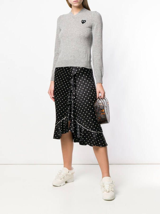 Comme Des Garçons Play Trui met geborduurd logo Grijs