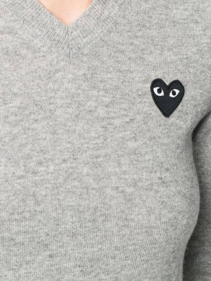Comme Des Garçons Play Trui met geborduurd logo Grijs