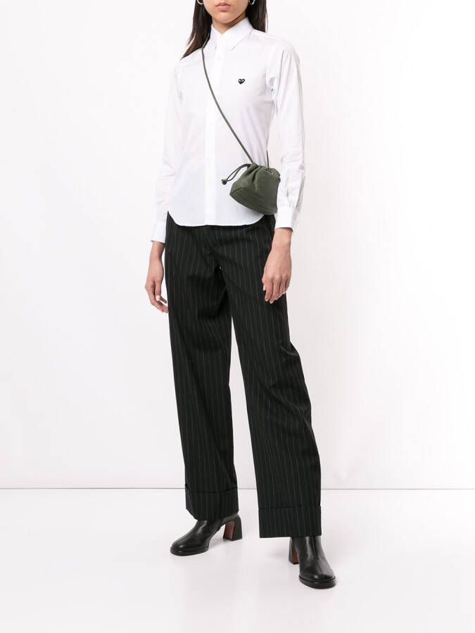 Comme Des Garçons Play Shirt met geborduurd logo Wit