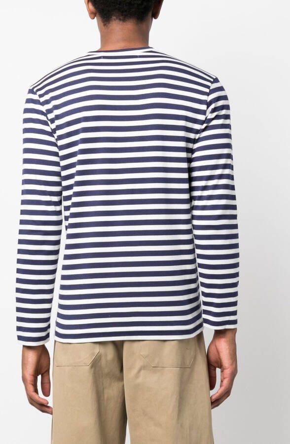 Comme Des Garçons Play Gestreept T-shirt Blauw