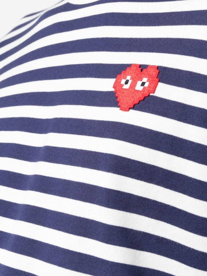 Comme Des Garçons Play Gestreept T-shirt Blauw