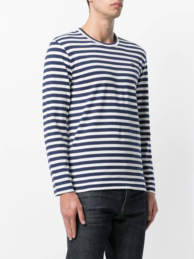 Comme Des Garçons Play striped T-shirt Blauw