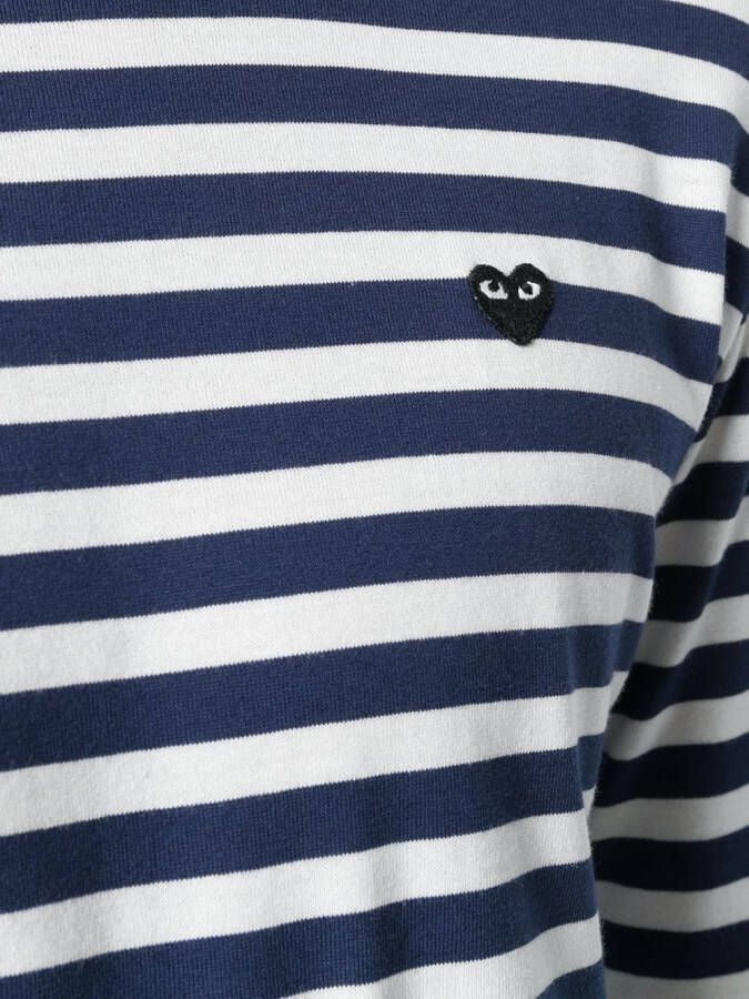 Comme Des Garçons Play striped T-shirt Blauw
