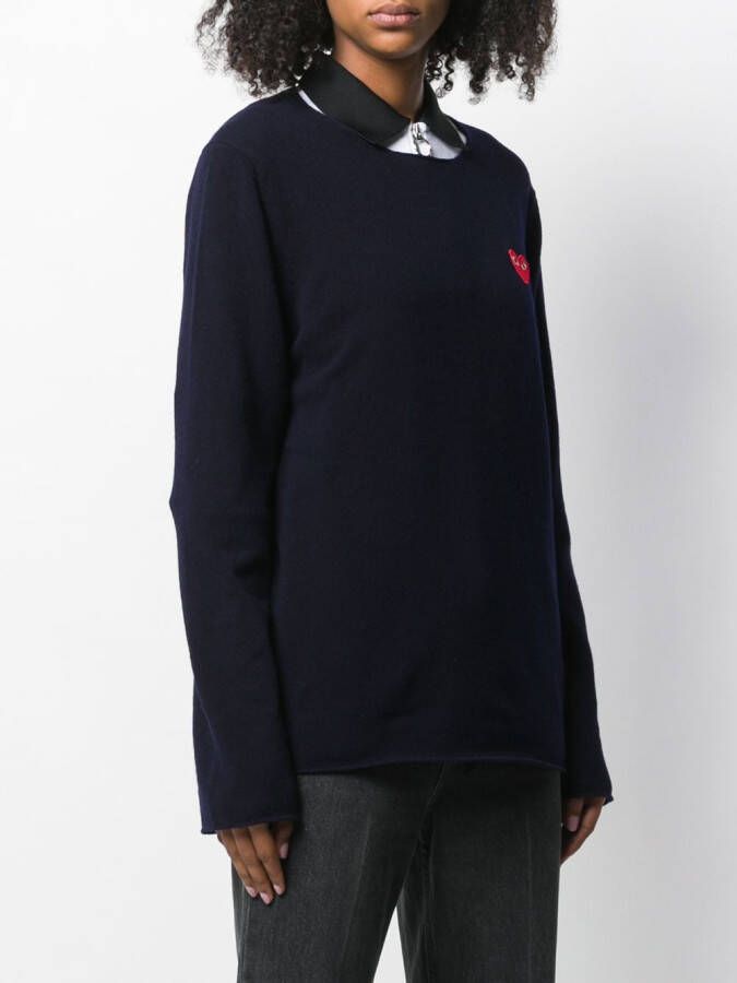 Comme Des Garçons Play Sweater met hart logo Blauw