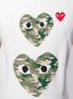 Comme Des Garçons Play T-shirt met camouflage hart Wit - Thumbnail 5