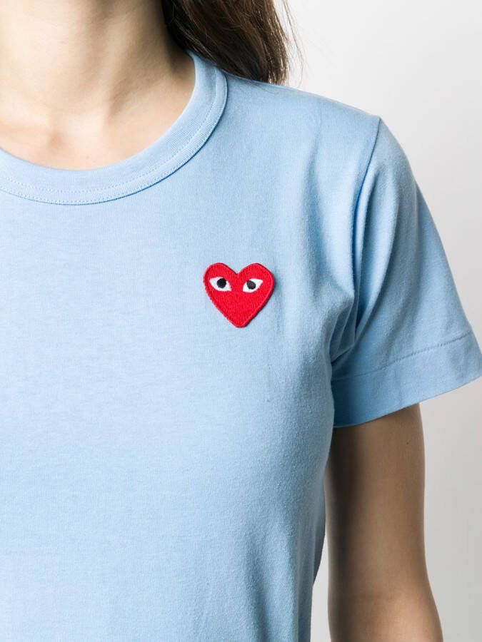 Comme Des Garçons Play T-shirt met geborduurd hart Blauw