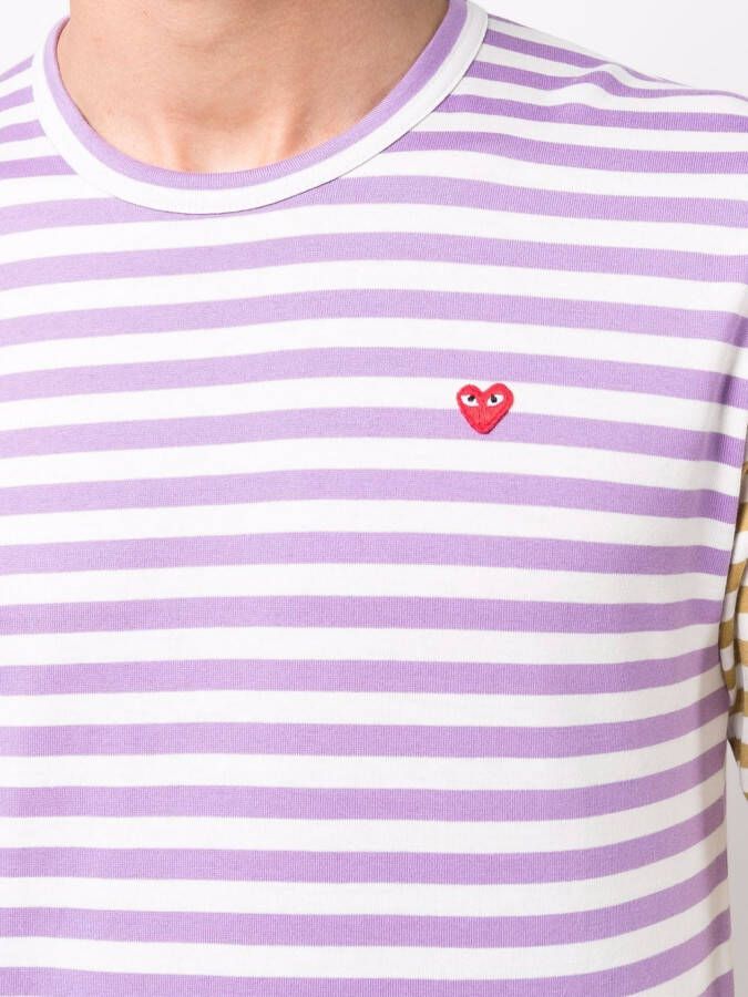 Comme Des Garçons Play T-shirt met geborduurd logo Roze