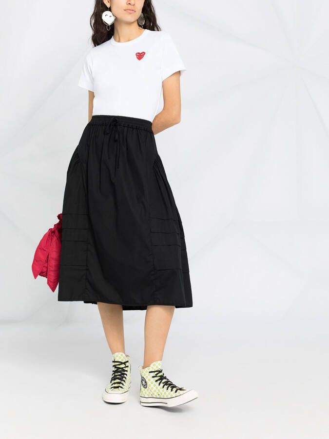Comme Des Garçons Play T-shirt met geborduurde harten Wit