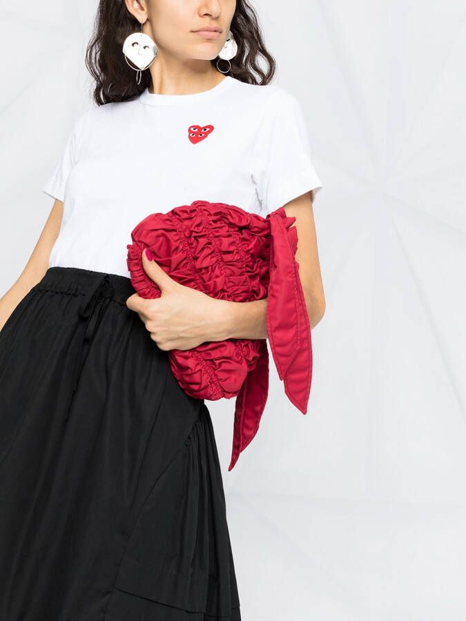 Comme Des Garçons Play T-shirt met geborduurde harten Wit