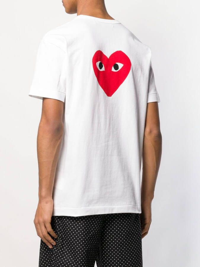 Comme Des Garçons Play T-shirt met hart logo Wit