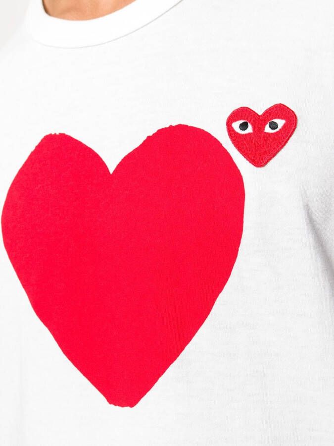Comme Des Garçons Play T-shirt met hart logo Wit