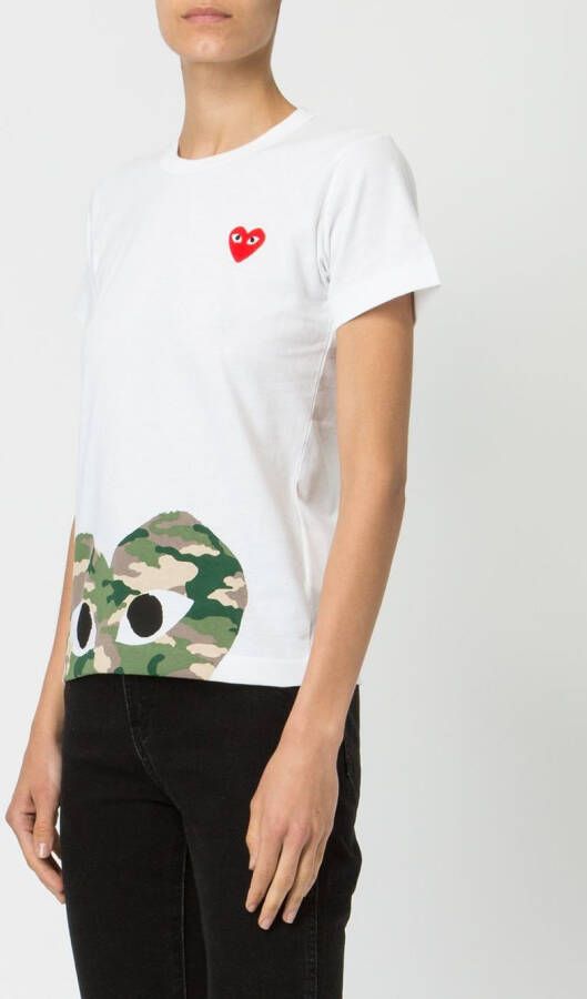 Comme Des Garçons Play heart print T-shirt Wit
