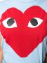 Comme Des Garçons Play T-shirt met hartprint Blauw - Thumbnail 5