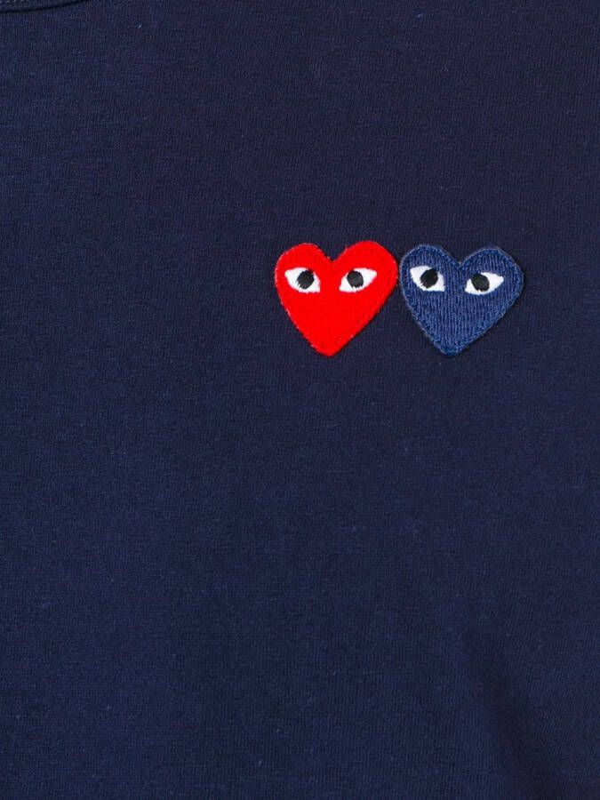 Comme Des Garçons Play t-shirt met logo op voorkant Blauw