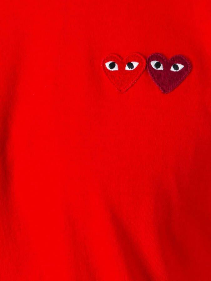 Comme Des Garçons Play t-shirt met logo op voorkant Rood