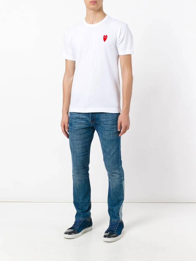 Comme Des Garçons Play t-shirt met logo op voorkant Wit