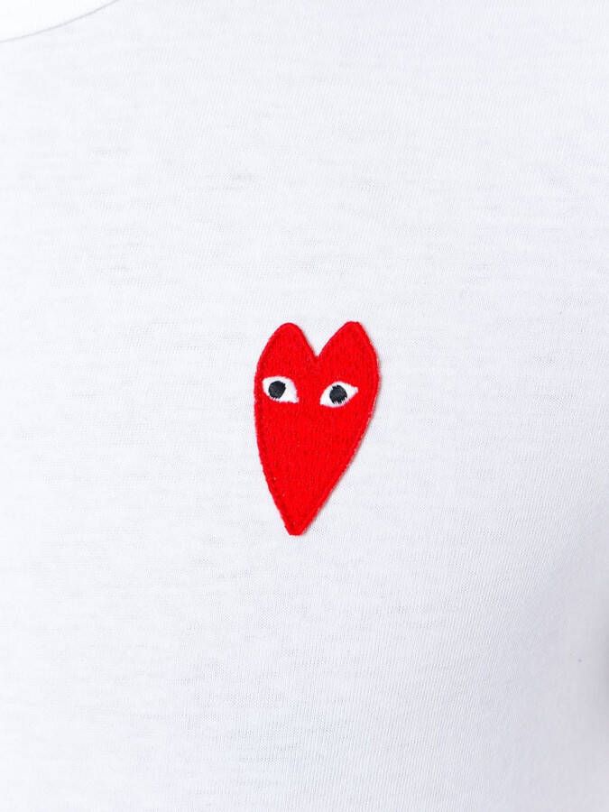 Comme Des Garçons Play t-shirt met logo op voorkant Wit