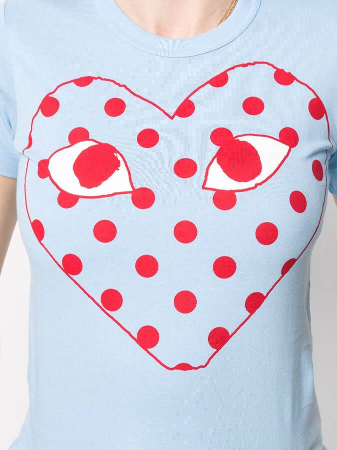 Comme Des Garçons Play T-shirt met logoprint Blauw