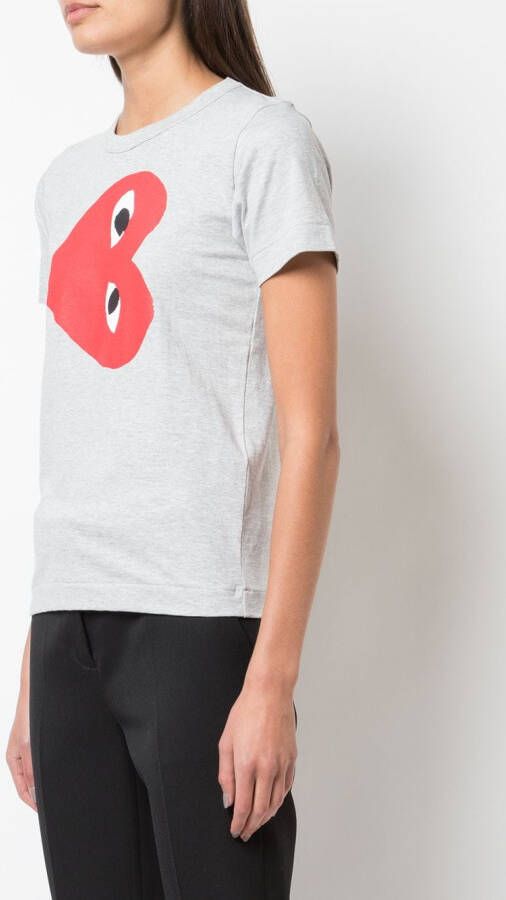 Comme Des Garçons Play T-shirt met logoprint Grijs