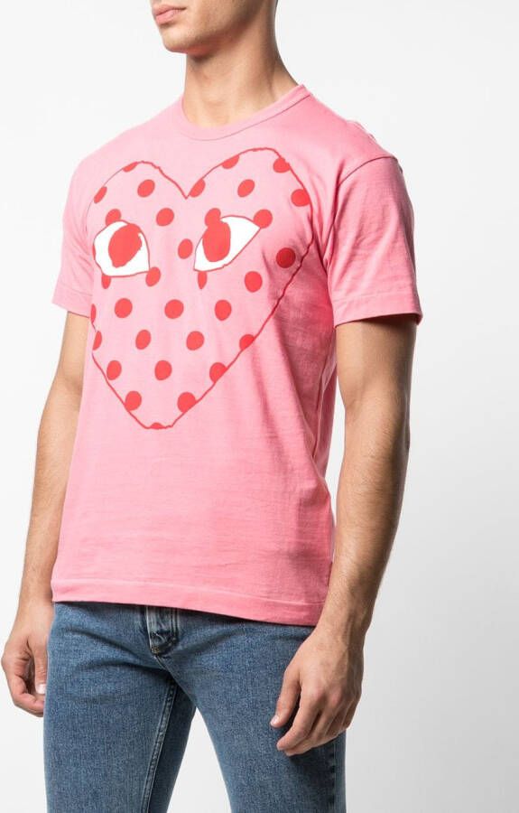 Comme Des Garçons Play T-shirt met logoprint Roze