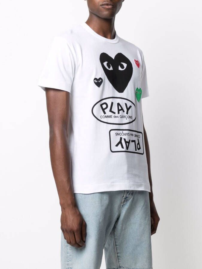 Comme Des Garçons Play T-shirt met logoprint Wit