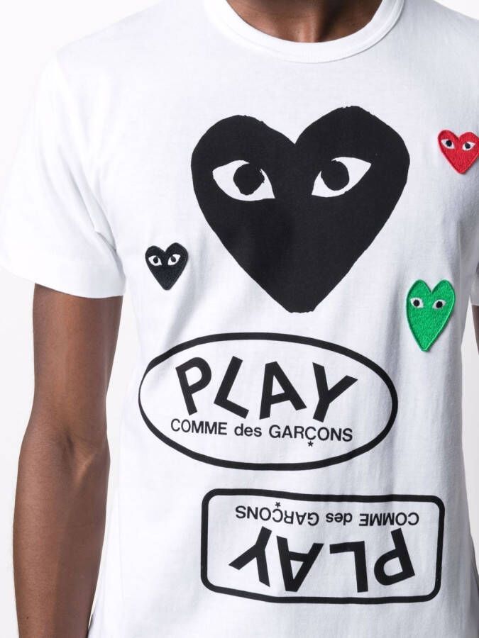 Comme Des Garçons Play T-shirt met logoprint Wit