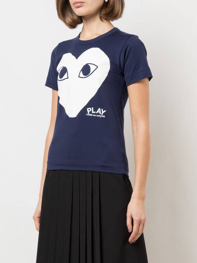 Comme Des Garçons Play T-shirt met print Blauw