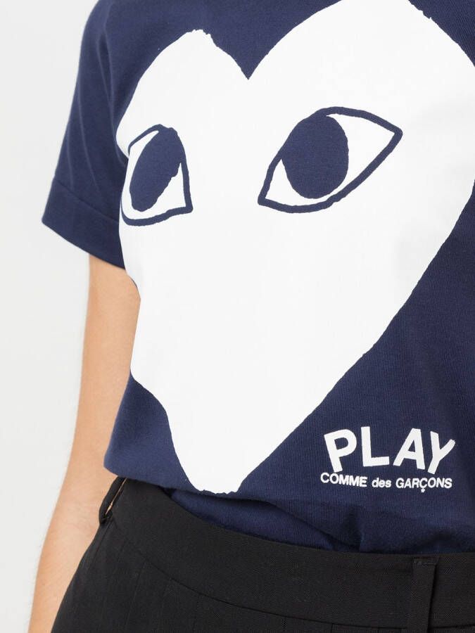 Comme Des Garçons Play T-shirt met print Blauw