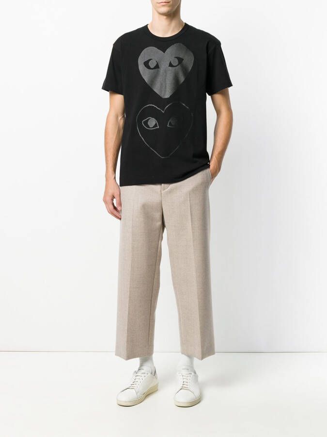 Comme Des Garçons Play T-shirt met print Zwart