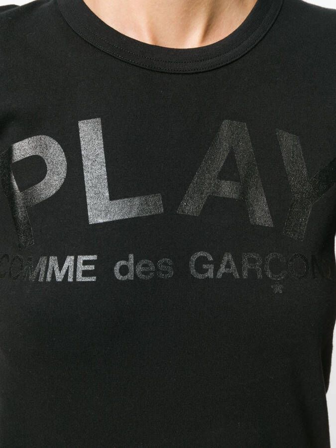 Comme Des Garçons Play T-shirt met print Zwart