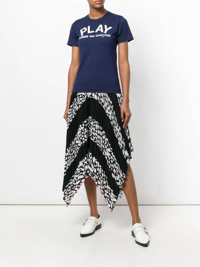 Comme Des Garçons Play slim fit logo T-shirt Blauw
