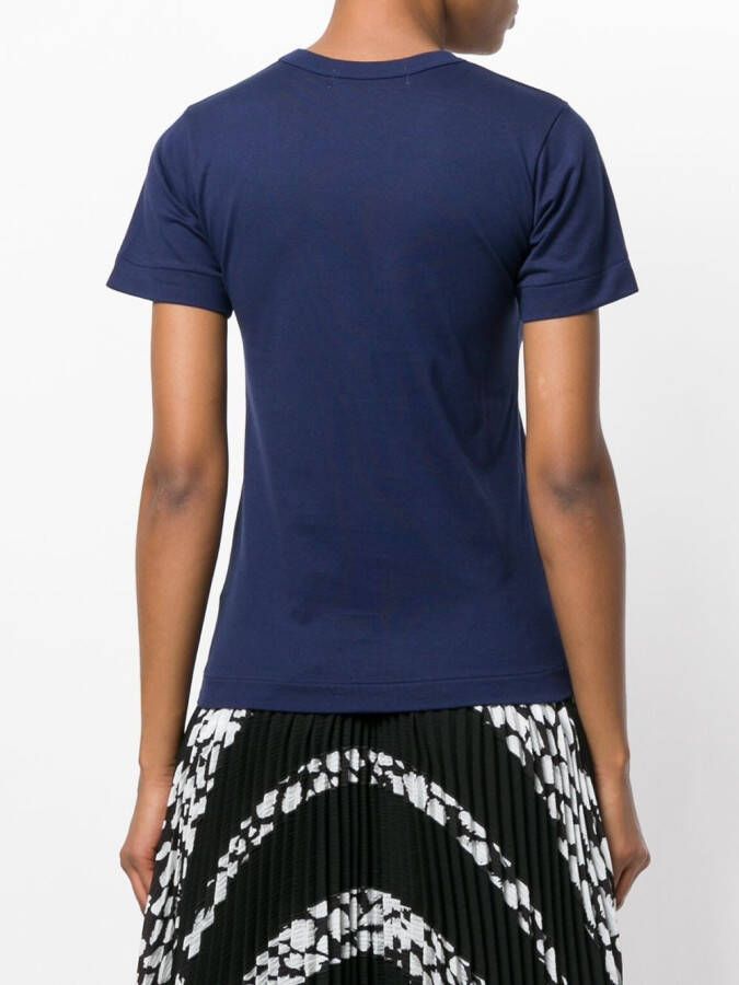 Comme Des Garçons Play slim fit logo T-shirt Blauw