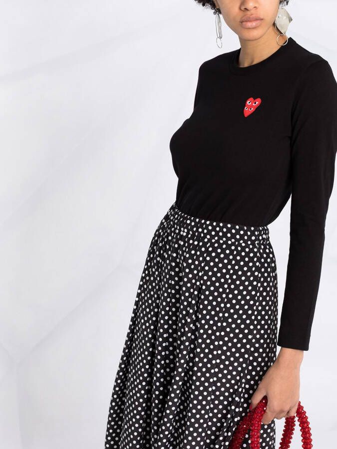 Comme Des Garçons Play Top met lange mouwen Zwart
