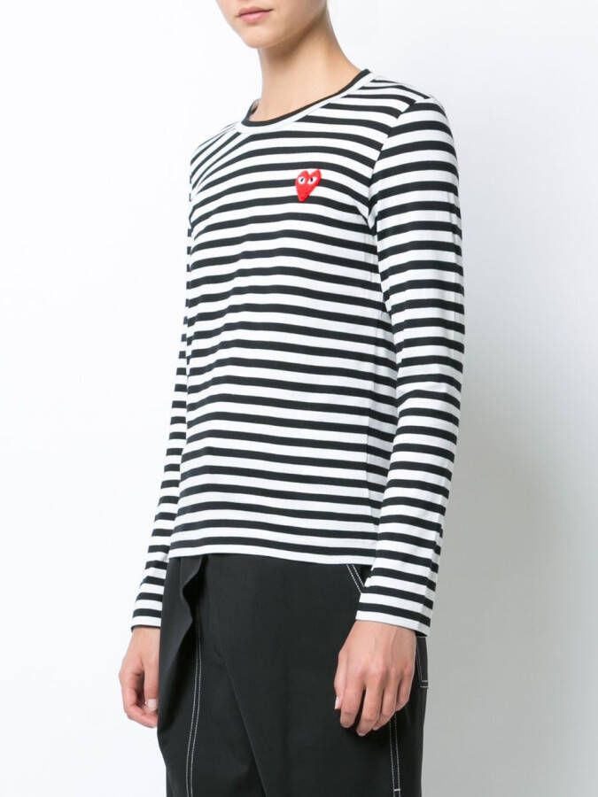 Comme Des Garçons Play Top met lange mouwen Zwart
