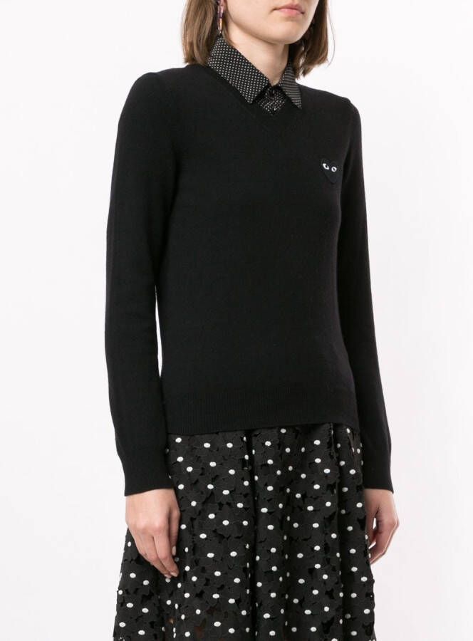 Comme Des Garçons Play Trui met geborduurd logo Zwart