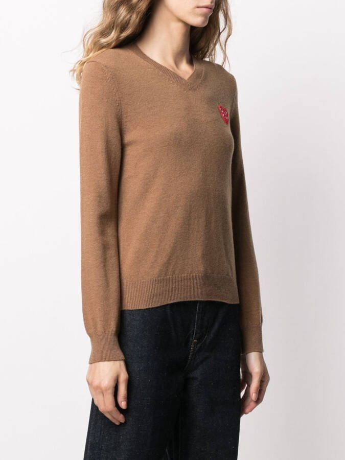 Comme Des Garçons Play Trui met geborduurd logo Bruin