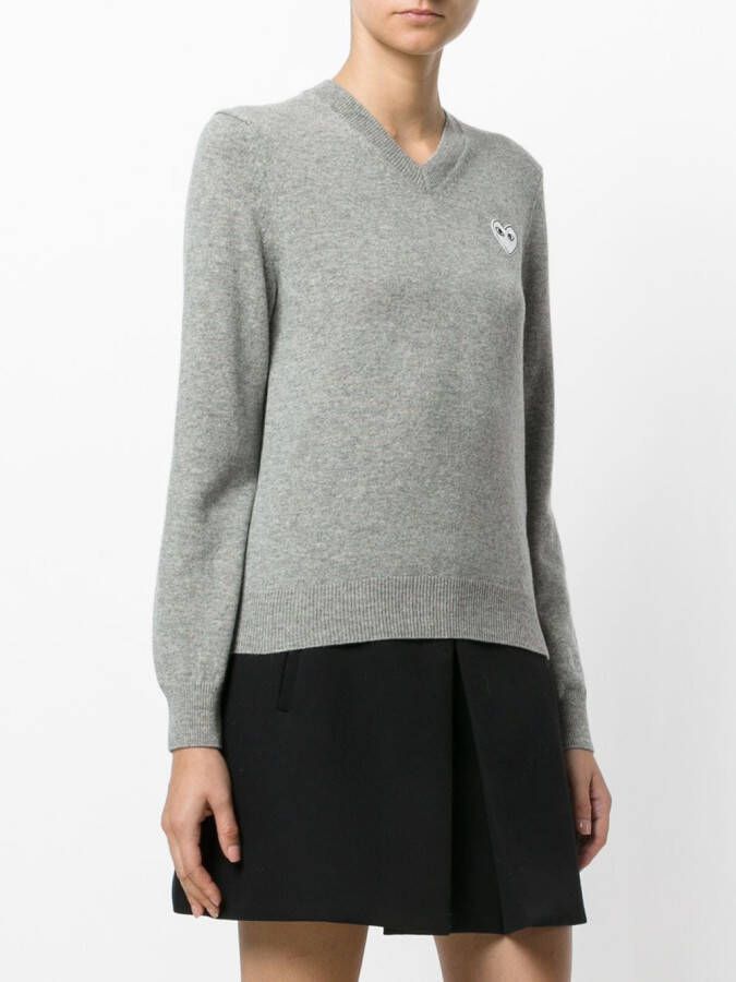 Comme Des Garçons Play V-neck pullover Grijs