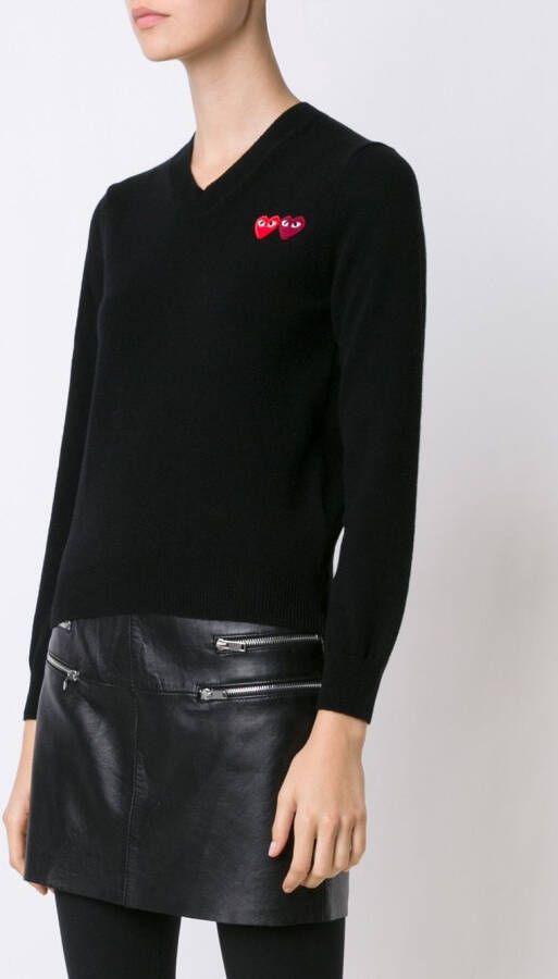 Comme Des Garçons Play trui met V-hals Zwart