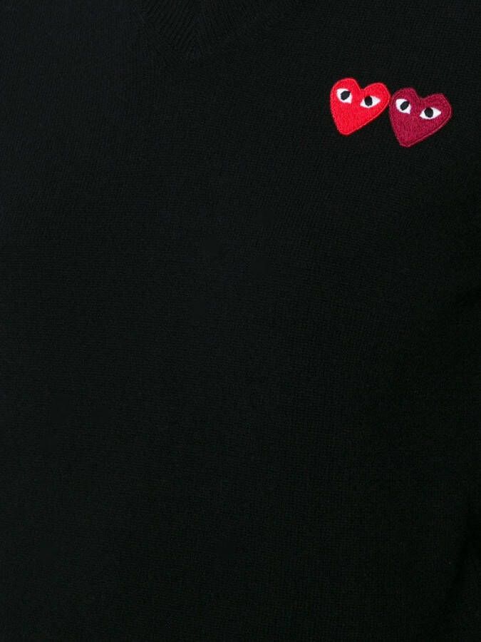 Comme Des Garçons Play trui met V-hals Zwart