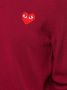 Comme Des Garçons Play v-neck heart embroidered sweater Rood - Thumbnail 5
