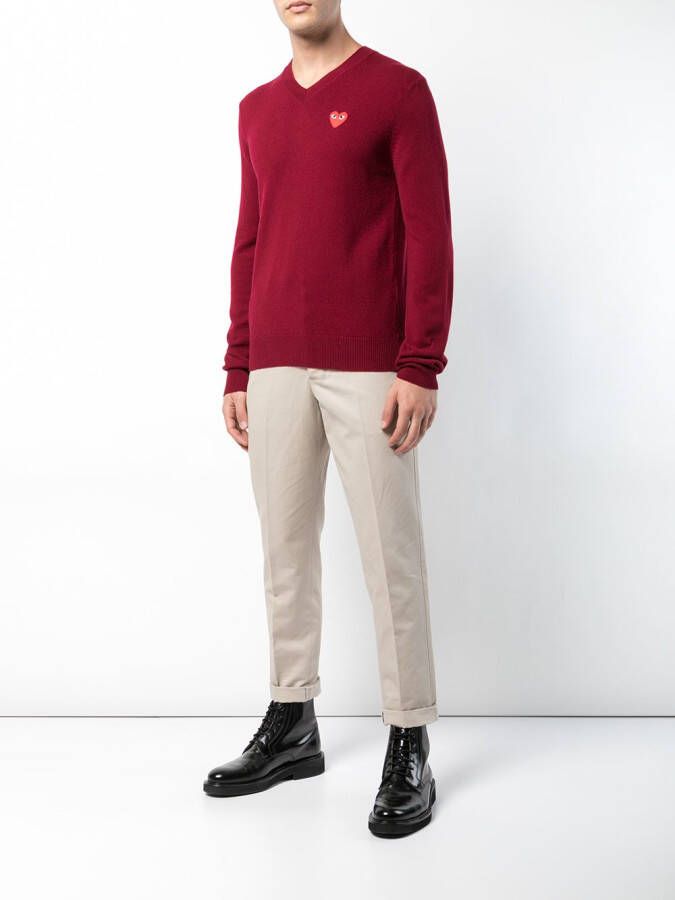 Comme Des Garçons Play V-neck sweater Rood