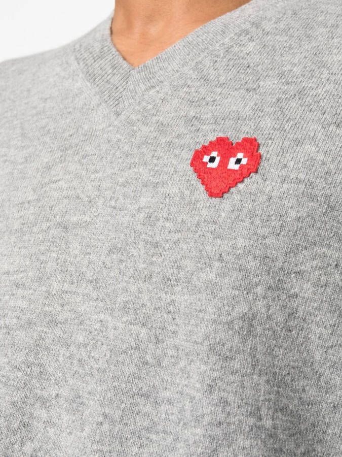 Comme Des Garçons Play Trui met V-hals Grijs
