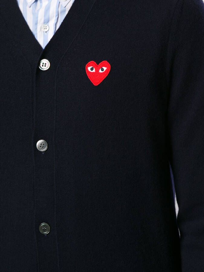 Comme Des Garçons Play Vest met geborduurd logo Blauw