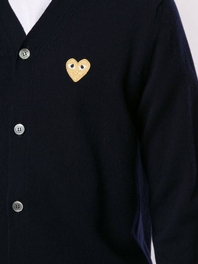 Comme Des Garçons Play Vest met geborduurd logo Blauw