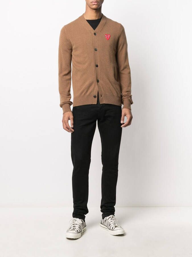 Comme Des Garçons Play Vest met geborduurd logo Bruin