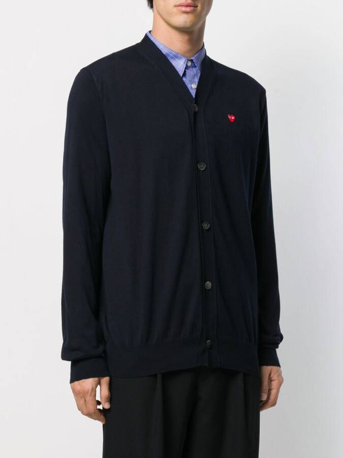 Comme Des Garçons Play Vest met V-hals Blauw
