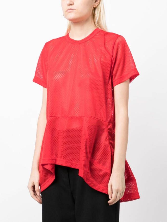 Comme Des Garçons Semi-doorzichtig T-shirt Rood