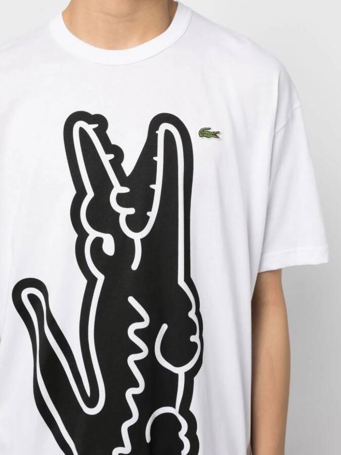 Comme Des Garçons Shirt x Lacoste T-shirt met logoprint Wit