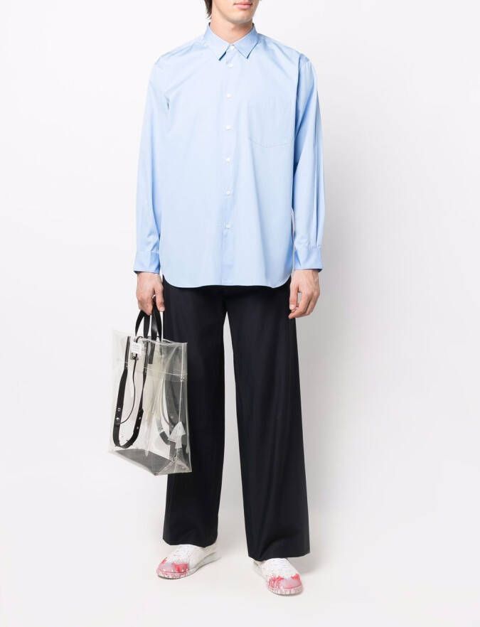 Comme Des Garçons Shirt Overhemd met borstzak Blauw